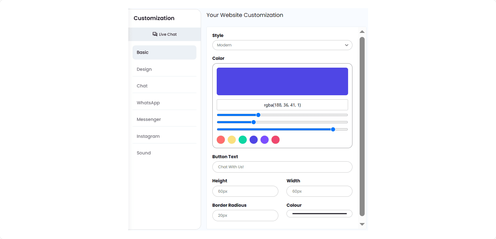 Pipeline customization (Basic Tab)