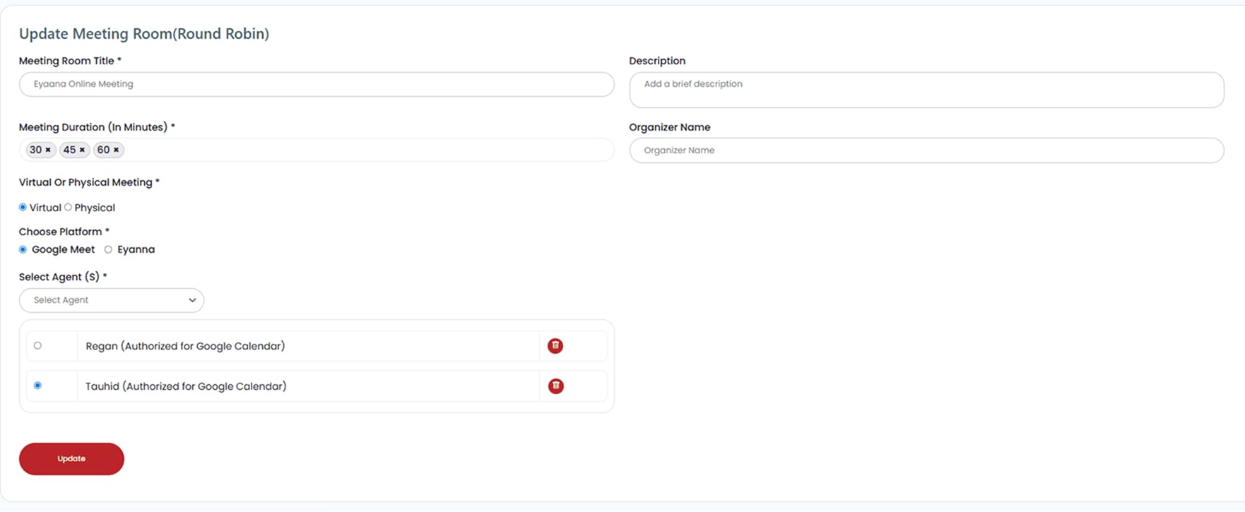 Setting up online meeting room